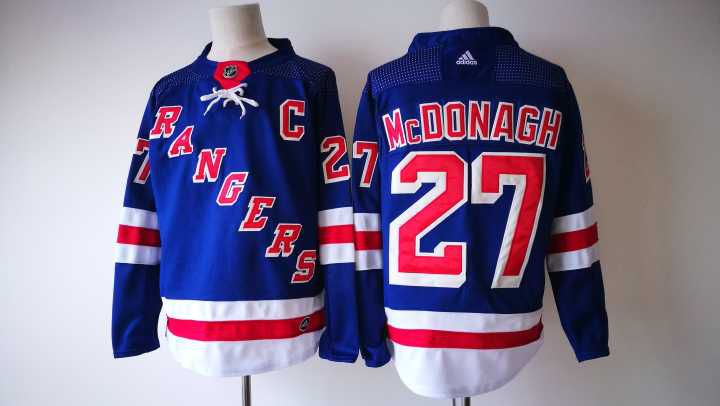 2017 Men NHL New York Rangers #27 McDonagh Adidas blue jersey->toronto maple leafs->NHL Jersey